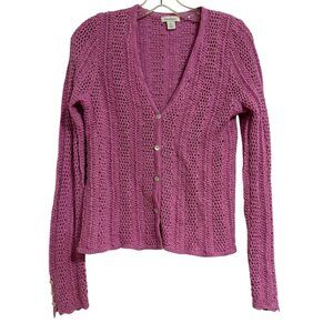 Sundance Lilac Crochet Cardigan Sweater SZ XS Twee‎ Summer